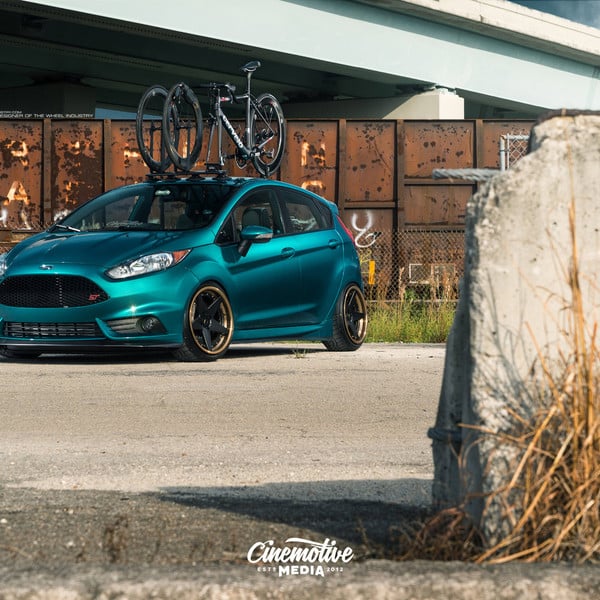 Satin Green Ford Fiesta with Bike Rack - Photo by ADV.1