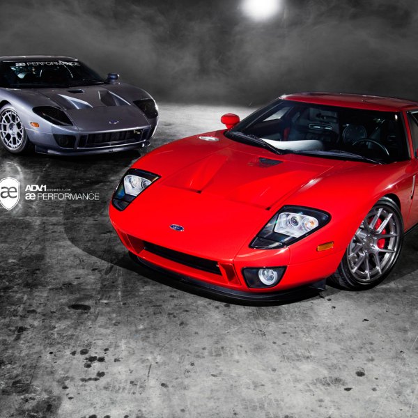 Red Ford GT with Custom Vented Hood - Photo by ADV.1