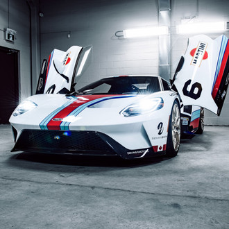White Debadged Ford GT with Vertical Doors - Photo by Vossen