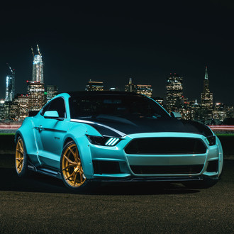 Fresh Mint Ford Mustang S550 With a Wide Body Kit - Photo by Rohana Wheels