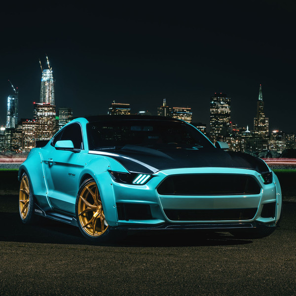 Fresh Mint Ford Mustang S550 With a Wide Body Kit - Photo by Rohana Wheels