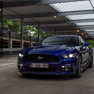 Royal Blue Mustang on Rohana Wheels