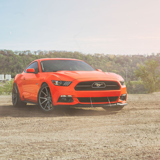 Orange Ford Mustang with Custom Front Bumper - Photo by Vossen