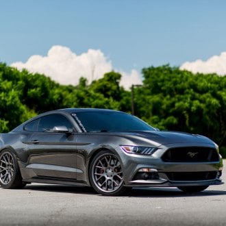 Stanced Out Ford Mustang on Dark Smoke Vossen Rims — CARiD.com Gallery