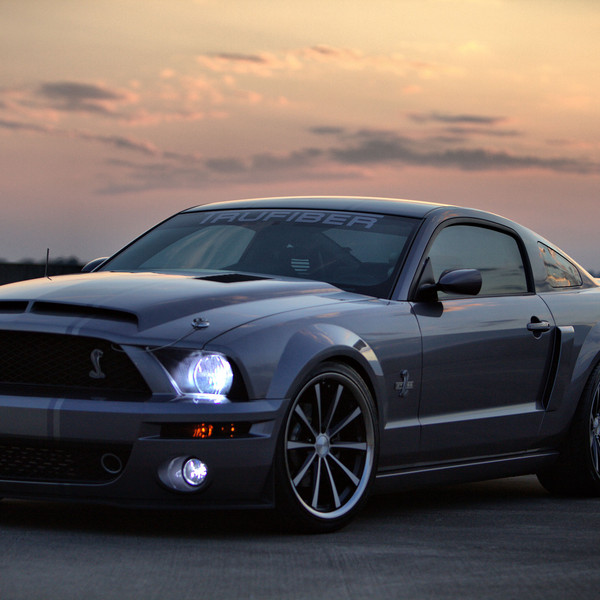 Gray Ford Mustang GT with Custom Body Kit - Photo by Vossen