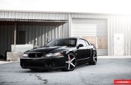 Chrome CV3R Vossen Rims Beautifying Black Ford Mustang