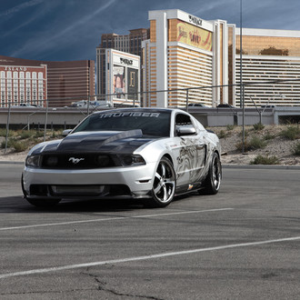 Airbrushed Silver Ford Mustang with Custom Body Kit - Photo by Vossen
