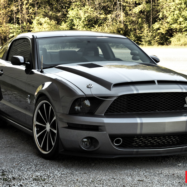 Custom Body Kit on Gray Ford Mustang Shelby - Photo by Vossen