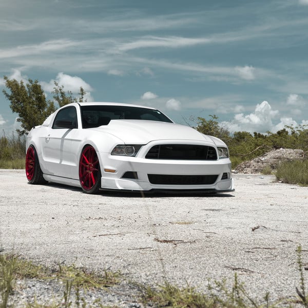 White Ford Mustang with Aftermarket Front Bumper - Photo by Rohana