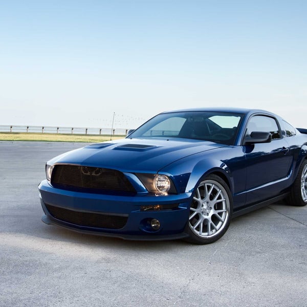 Custom Blue Ford Mustang with Billet Grille - Photo by Vossen