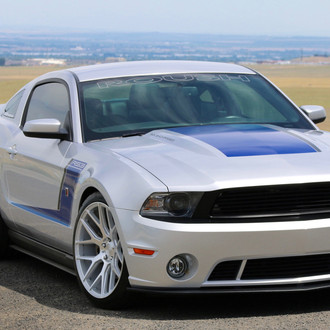 Silver Ford Mustang with Custom Hood - Photo by Niche