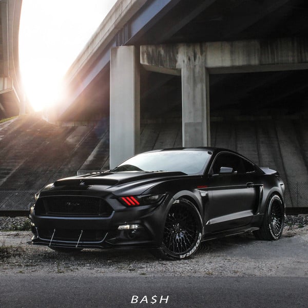 Black Ford Mustang with Custom Body Kit - Photo by Avant Garde Wheels