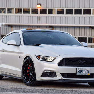 White Ford Mustang 5.0 Custom Front Lip - Photo by Avant Garde Wheels