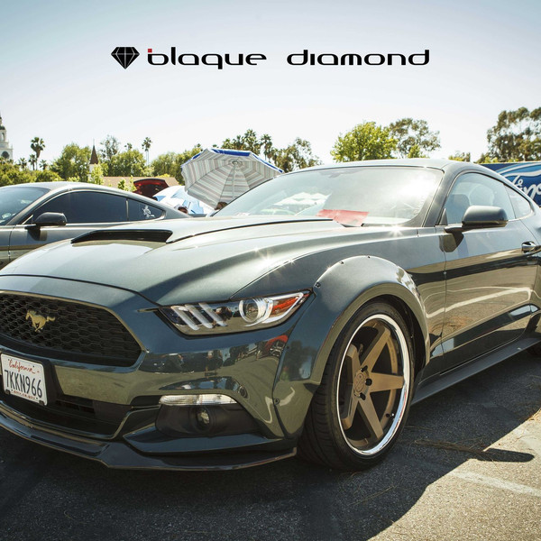 Custom Wide Body Kit on Black Ford Mustang - Photo by Blaque Diamond