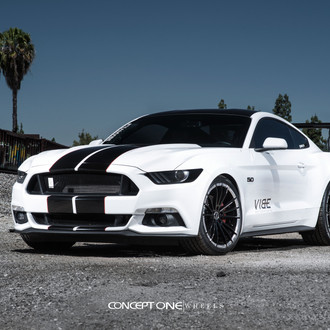 Concept One Custom Wheels on a White Mustang GT - Photo by Concept One