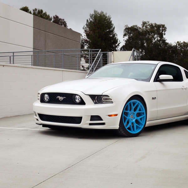 Custom White Ford Mustang 5.0 with Purple Accents - Photo by HRE Wheels