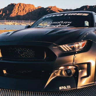 Pazi Performance Body Kit on Black Ford Mustang - Photo by Clinched