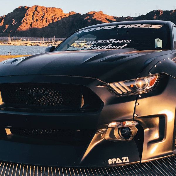 Pazi Performance Body Kit on Black Ford Mustang - Photo by Clinched