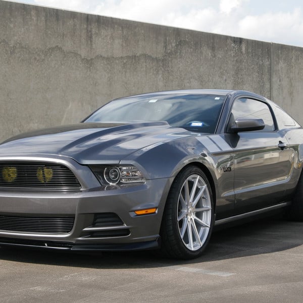 Crystal Clear Headlights on Gray Ford Mustang 5.0 - Photo by TSW Alloy Wheels