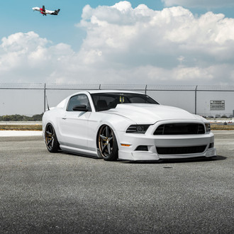 Stanced Stang: White Beauty Gets Dark Smoke Headlights