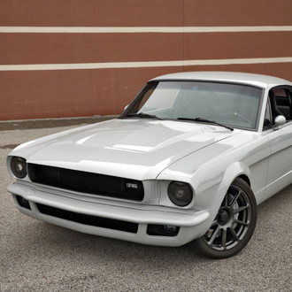 Dark Smoke Headlights on White Ford Mustang - Photo by Roadster Shop