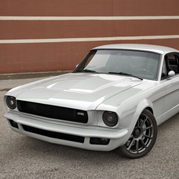 Dark Smoke Headlights on White Ford Mustang - Photo by Roadster Shop