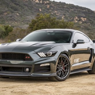 Silver Mustang With Black Stripes on Velgen Custom Rims — CARiD.com Gallery