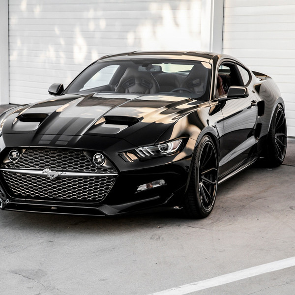 Ford Mustang With Custom Ram Air Hood - Photo by Galpin Rocket