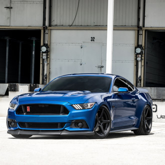 Blue Ford Mustang S550 on Velgen CLASSIC5 20X9 & 20X10.5 Wheels - Photo by Velgen