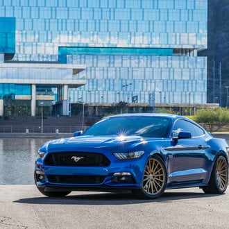 Blue Ford Mustang GT on Bronze Vossen Wheels - Photo by Vossen