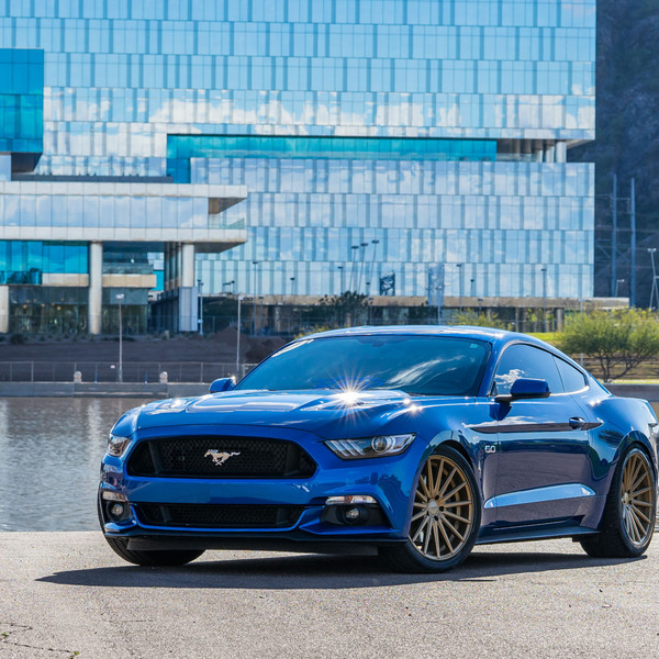 Blue Ford Mustang GT on Bronze Vossen Wheels - Photo by Vossen