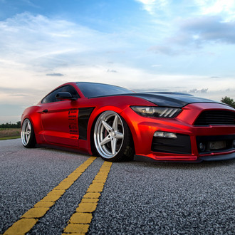 Slammed Mustang GT on Vossen x WORK VWS-3 Wheels - Photo by Vossen
