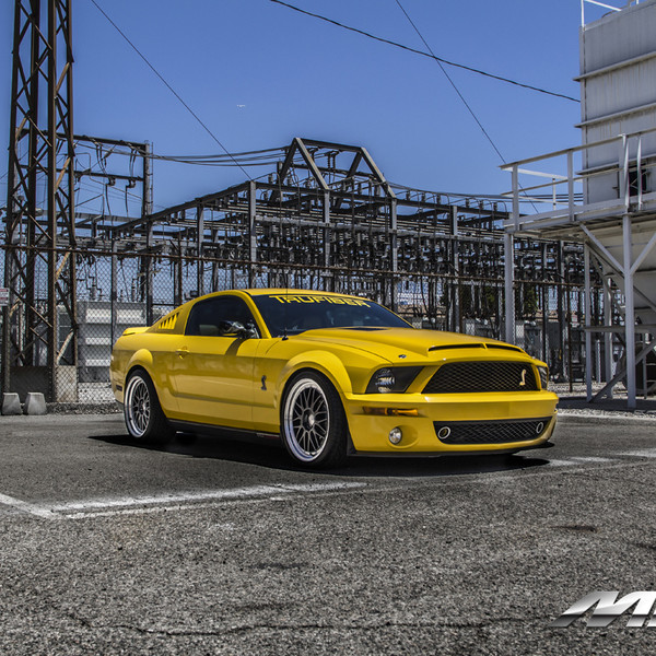 Screaming Yellow Shelby GT500 Without Stripes on MRR Rims - Photo by MRR