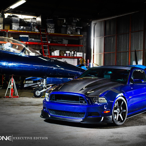Blue Shelby GT500 with a Carbon Fiber Cowl Hood - Photo by Concept One