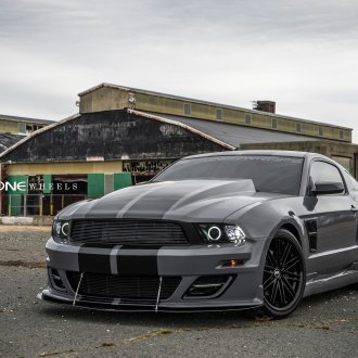 Slammed Azure-Blue Mustang GT on White CS-5.0 Concept One Rims — CARiD ...