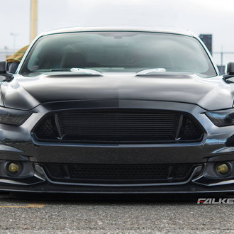 All Black Slammed Mustang GT with Widebody Fender Flares - Photo by Falken