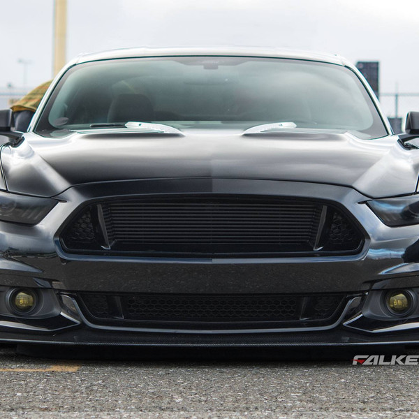 All Black Slammed Mustang GT with Widebody Fender Flares - Photo by Falken