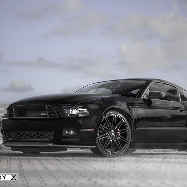 Black Mustang With Roush Ground Effects and - Photo by XO Luxury