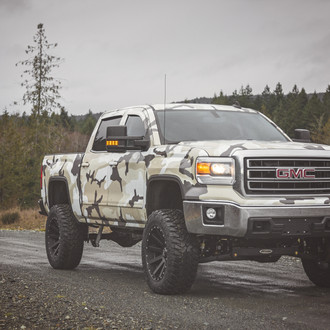 Camo Wrapped Lifted GMC Sierra 1500 on XD Off-Road Wheels - Photo by Sage Goulet (SAGO PHOTO)