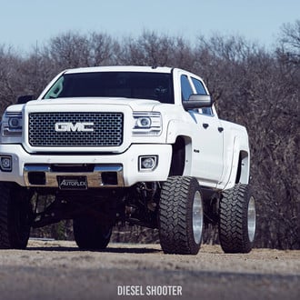 Stylish Snow White GMC Sierra with Rivets