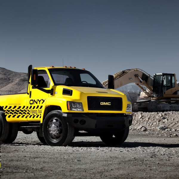 Yellow GMC Topkick with Off-Road Front Bumper - Photo by Onyx Offroad