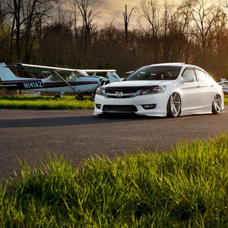 White Stanced Custom Honda Accord - Photo by Vossen