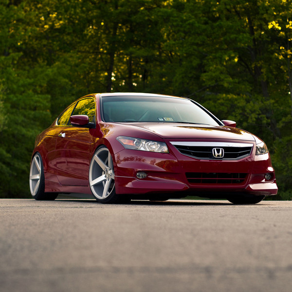 Red Honda Accord with Chrome Trim - Photo by Vossen