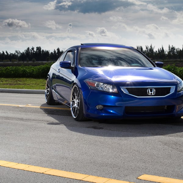 Blue Honda Accord with Custom Chrome Grille - Photo by Vossen