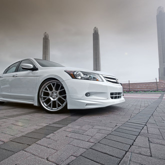 Custom White Honda Accord with Chrome Grille - Photo by Vossen