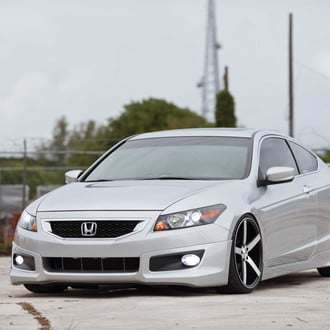 Front Bumper with Fog Lights on Silver Honda Accord - Photo by Vossen