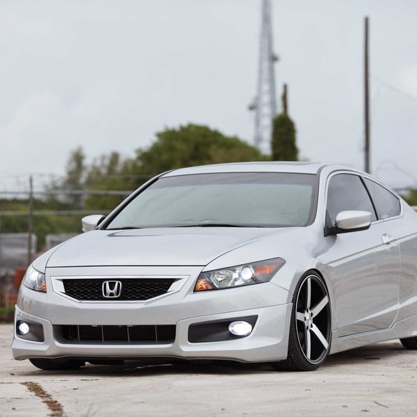 Front Bumper with Fog Lights on Silver Honda Accord - Photo by Vossen