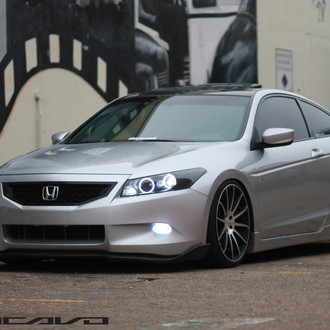 Custom Halo Headlights on Honda Accord - Photo by Vossen