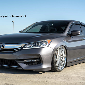 Stanced Honda Accord With Air Suspension and Black Diamond BD23 Rims