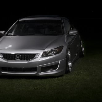 Custom White Honda Accord with Chrome Grille - Photo by Matthew Gaumont